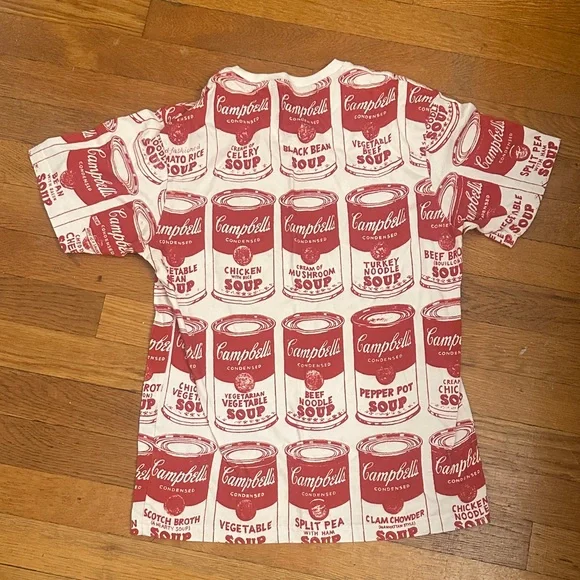 Red and White Graphic T-Shirt Campbell Warhol - Picture 2 of 3